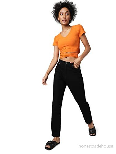 ONLY Kvinnors OnLJAGGER Life HIGH MOM Ankle DNM NOOS jeans, tvättad svart/detalj:NAS254, 26/32 5715312326605