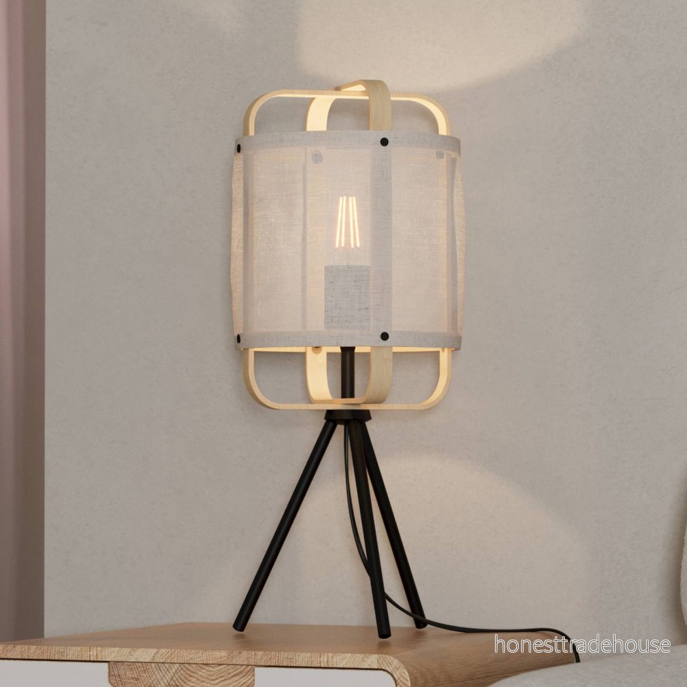 EGLO Surfleet Bordslampa - Bambu/Linnen Skärm 9002759439347
