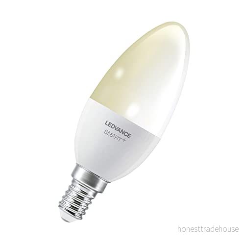 LEDVANCE SMART LED lampa med Bluetooth Meshteknik, sockel E14, dimbar, varmvit (2 700 K), ersätter glödlampor 40 W, kontrollerbar Alexa, Google och Apple Voice, BT Candle DIM, 1 pack 4058075485211