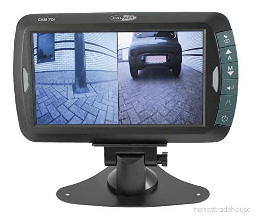 Caliber bakåtsynskameror inklusive 7 tums skärm för bil eller husbil autofokus trådlös anslutning CAM701 800 x 480 pixlar upplösning väderbeständig IP68 svart 8714505042077