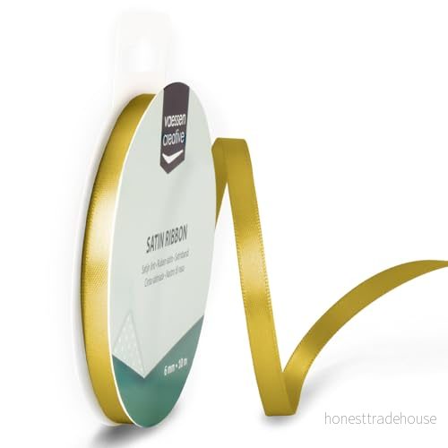 Vaessen Kreativt satinribon, tyg, guld, 6 mm 8716052232642