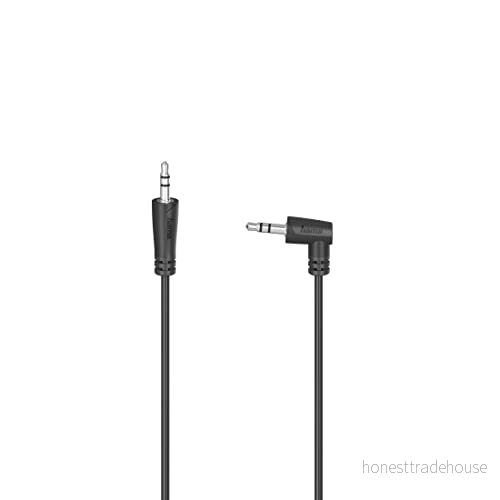 Hama 0,5 m vinklad kontaktkabel (3,5 mm kontaktkabel, 90 kontakt, extra kabel M/M, stereo, idealisk mobiltelefon smartphone surfplatta headset hifi mottagare) svart 4047443438676