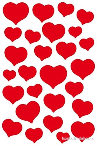 Herma Love Sticker självhäftande dekal med kärleksmotiv till alla hjärtans dag, bröllop, pyssel, scrapbooking eller som present, 36 dekorklistermärke Rote Herzen 4008705032544