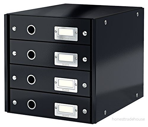 Leitz Förvaringsbox Click & Store WOW 4 lådor Svart 4002432396900 Leitz Förvaringsbox Click & Store WOW 4 lådor Svart 4002432396900