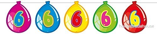 Folat 6 års födelsedagsballonger Garland 10 meter 8714572655064