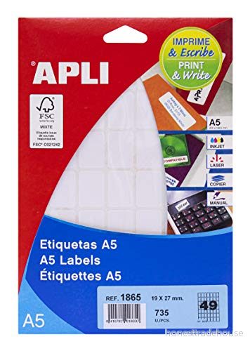 APLI 71y18 etiketter vit tryckt 19 x 27 mm 8410782018650