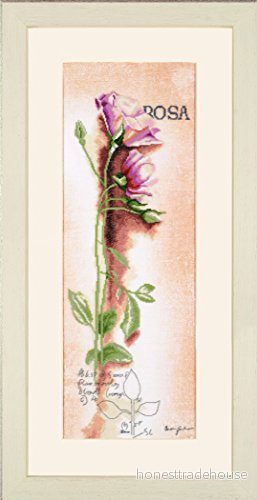Lanarte mönsterförpackning ros botanisk korsstygn, bomull, flerfärgad, 20 x 60 0,3 cm 5413480166572