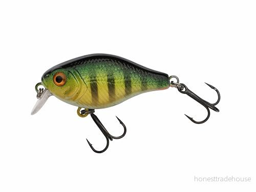 Berkley Pulse Fry Shallow Crankbait fiskedrag, ultrarealistiskt hårt bete, flytande Minnow för abborre, öring, chub, asp, hög kastbarhet, tätt punktkast, grunt dykande Crankbait, 3,8 cm, abborre 28632307847