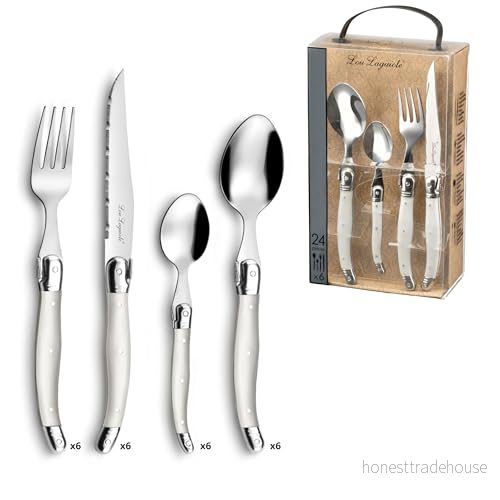 Lou Laguiole Tradition 24 Piece Cutlery Set Pearl 3546698942569