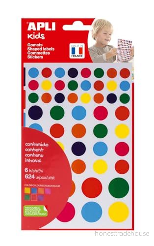 APLI Kids 12970 Flerfärgad avtagbar rund klistermärkesväska 6 ark 8410782129707