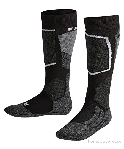 FALKE unisex barn Skidstrumpor SK2 Intermediate K Kh ull funktionsmaterial varm tjock 1 par, Svart Black Mix 3010, 23 26 4043876868950