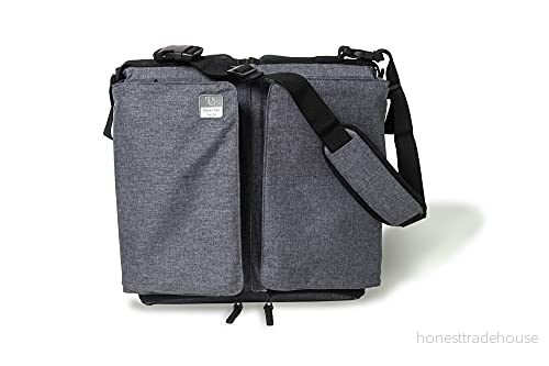 doomoo Basics Praktisk multifunktionell babyresväska, för utflykter med baby, 2 i 1 slingväska, omvandlingsbar till en muffin 4 fickor inklusive isolerad ficka, grå 36001008 5400653505092