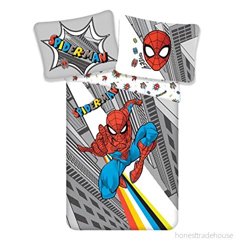 Jerry Fabrics Marvel Spiderman 2 delat sänglinne, set storlek: 140 x 200 cm, 70 90 100% bomull, flerfärgad 4250282961568