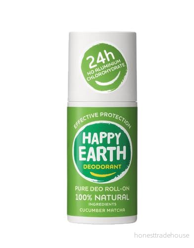 Happy Earth 100% naturlig deodorant roll On Cucumber Matcha 75 ml 8719324667166