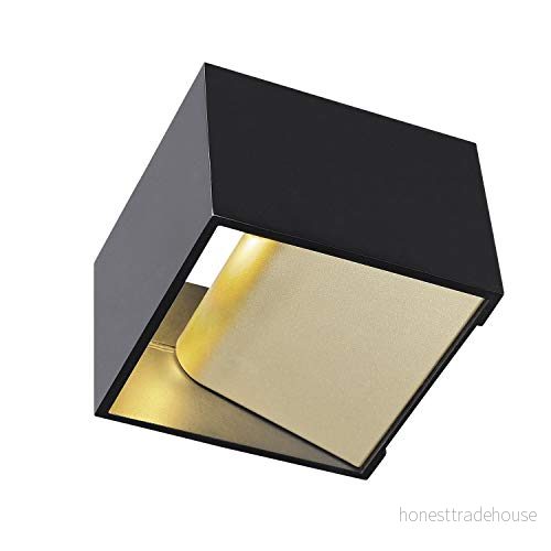 SLV LED vägglampa Logs In, svart/vit, aluminium, bredd 10 cm 4024163189309