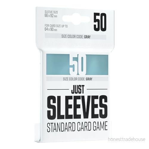 Just sleeves 50 kortskydd transparent glansigt utseende standardformat 66 x 92 mm Färgkod: Grå Brädspel Tillbehör 4251715411308