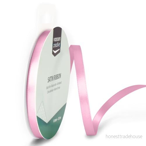 Vaessen Creative Satin ribbon, tyg, ljusrosa, 6 mm 8716052232581