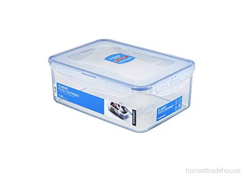 LocknLock PP Classic förvaringsburk, 2,6 L, 248 x 180 93 mm, 100% luft och vattentät, smart låssystem, matbehållare för kylskåp frys 8803733182676