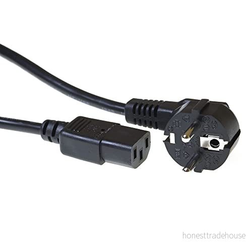 ACT IEC kabel 1 m, C13 kabel, PC strömkabel, CEE 7/7 till 3 stift vinklad kontakt AK5146 svart 8716065311075