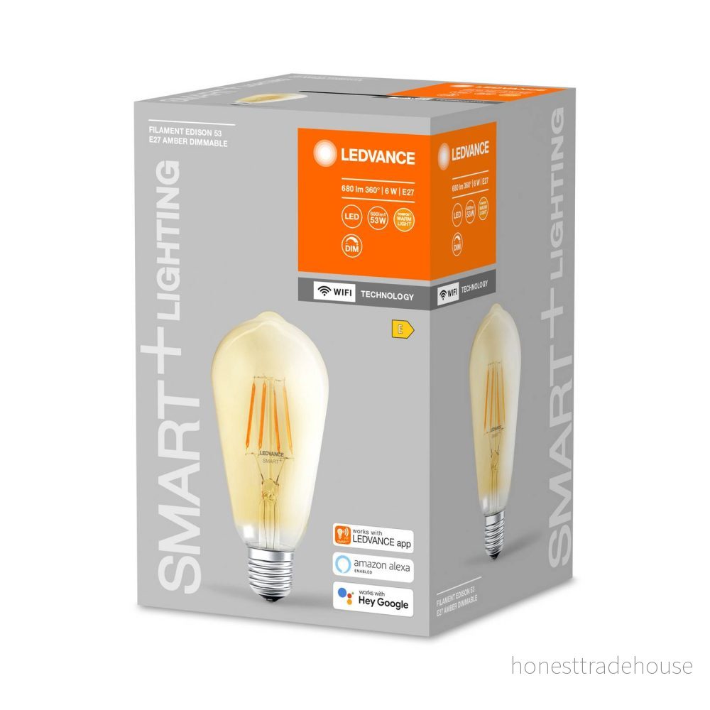 LEDVANCE SMART+ WiFi E27 6W Classic guld 2 400 K 4058075610545 LEDVANCE SMART+ WiFi E27 6W Classic guld 2 400 K 4058075610545