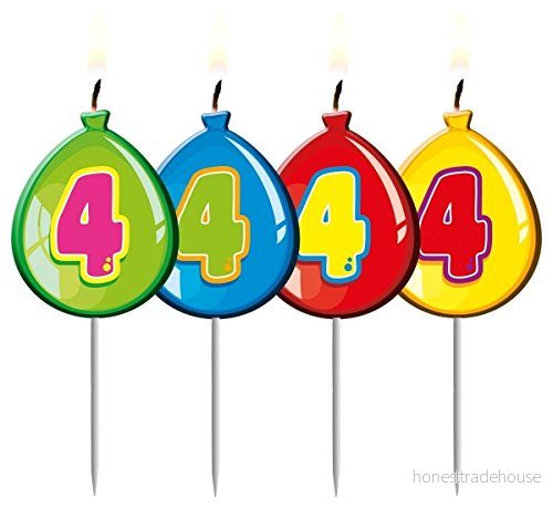 Folat Ljusfödelsedagsballonger nummer 4 8714572654746