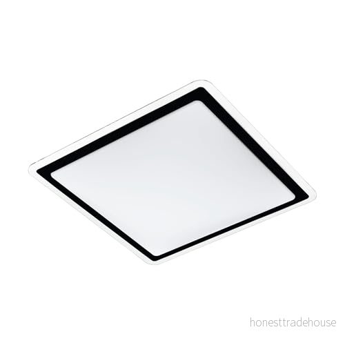 EGLO LED-taklampa Competa 2, 1 lampa, modern, taklampa av stål och plast i vitt, svart, klar, vardagsrum, varmvit, L x B 34 cm 9002759994051