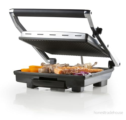 Grill multifonctions électrique DOMO Grandes plaques Teflon Couvercle flottant Thermostat réglable 5411397015877