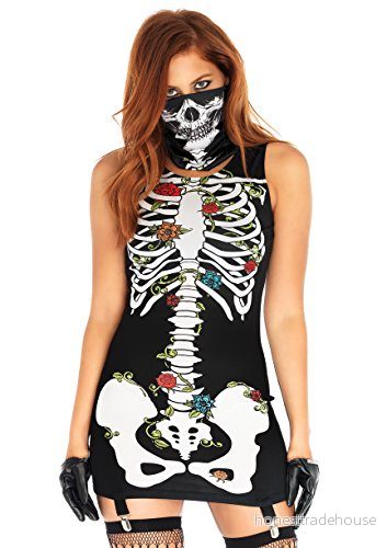 Leg Avenue Bones n Roses Kostüm, schwarz, weiß, Größe: Medium (EUR 38/40) 714718527635