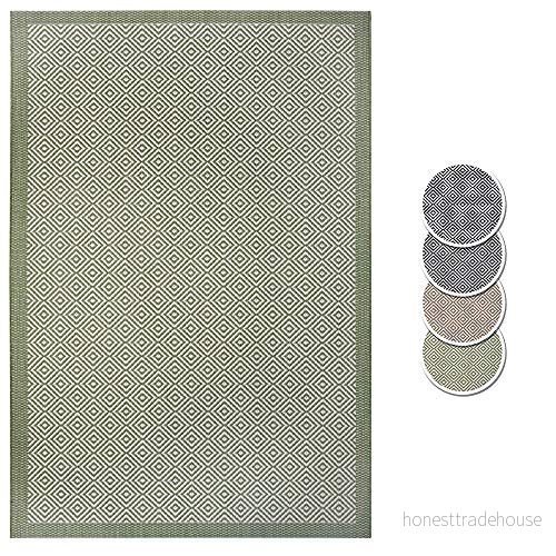 Hanse Home Platt vävd inomhus och utomhatta Jakarta, färger: grön/kräm, storlek: 200 x 290 cm 4260691782395