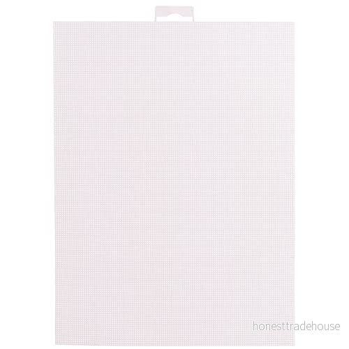 Vaessen Kreativ plastduk, 14 Count, flexibla nätark för hantverk, broderi och korsstygn, 1 st, storlek 21 x 28 cm eller 8,2 11, vit 8716052238828