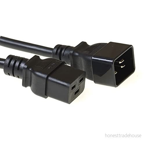 ACT IEC kabel förlängning 0,6 m, C19 uttag till C20 kontakt, 60320 strömkabel AK5085 svart 8716065299342