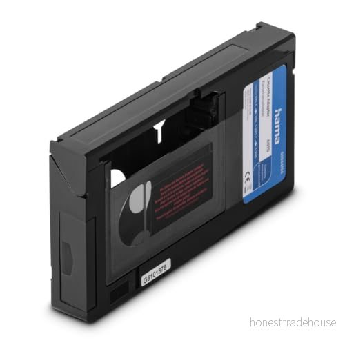 Hama 00044704 VHS-C/VHS Kassettadapter (VHS till videokonverterare, motoriserad adapterpatron, 6mm) Svart 4007249447043