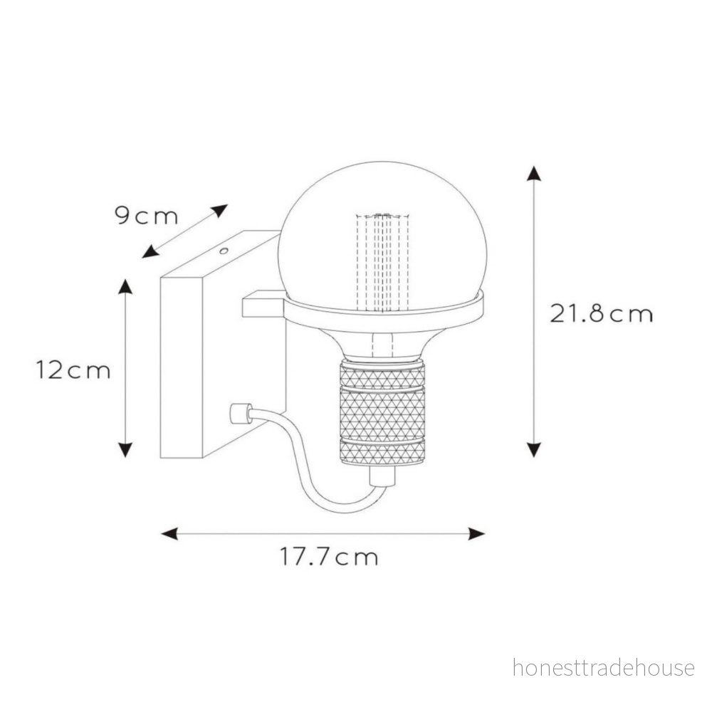 Lucide Ottelien vägglampa, svart/guld 5411212302458
