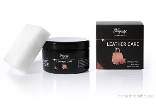 Hagerty Läderkräm färglös 250 ml I effektiv läderskyddskräm för rengöring och vård av läder läderrengöring väskor bälte tillbehör bilsäten mycket mer inkl. svamp 7610928091306