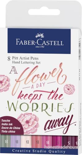 Faber Castell Pitt Artist handbokstäver Plånbok med 8 Rosa 92633314418