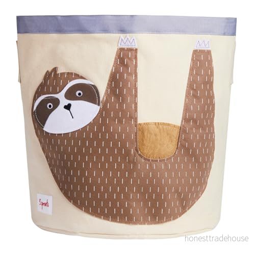 3 Sprouts Canvas förvaringsfack tvätt och leksakskorg för baby barn, sengångare 812895001105
