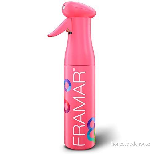 FRAMAR Sprayflaska för frisör vattenspruta frisör, kontinuerlig spruta hår, sprayflaska, ultrafin dimma rosa, 250 ml 680343990215