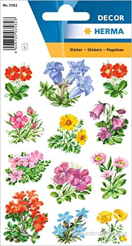Herma dekal av papper, självhäftande Farbige Blumen 4008705035828