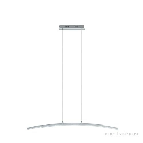 Eglo Pertini, LED pendellampa, 2 ljuskällor, hängande lampa av stål, aluminium och plast, matbord, vardagsrum, i krom, transparent 9002759960964