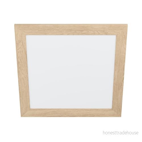 EGLO LED Panel piglionasso med trä deco ram, taklampa i ljus brun, kökslampa, kontorslampa, LED-korridor lampa takneutral vit, L x B 50 cm 9002759994716