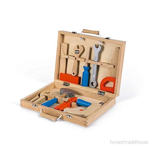 Janod Brico’Kids Toolbox Wooden Diy Tools for Kids Imitation Toy 9 Accessories Included from 3 Years Old, J06481 3700217364816 Janod Brico’Kids Toolbox Wooden Diy Tools for Kids Imitation Toy 9 Accessories Included from 3 Years Old, J06481 3700217364816