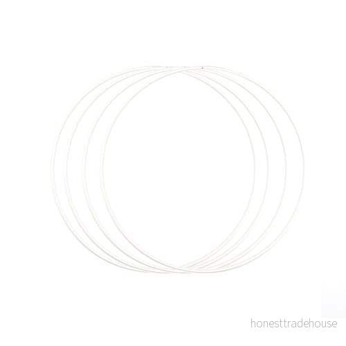 Vaessen Creative Metallringar Ø 25 cm x 3 mm i Färgen Vit 4 Stålringar Cirkel Dekoringar Metall för Pyssel, Torkade Blommor, Makramé, Drömfångare, Mobiler och Väggdekoration 8716052231881