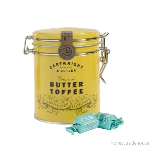 Cartwright & Butler Pipi za Toffee ya Siagi Kiingereza Chombo cha Chuma 130 Gr. Laini Tofi Caramel yenye chumvi 5060301887736