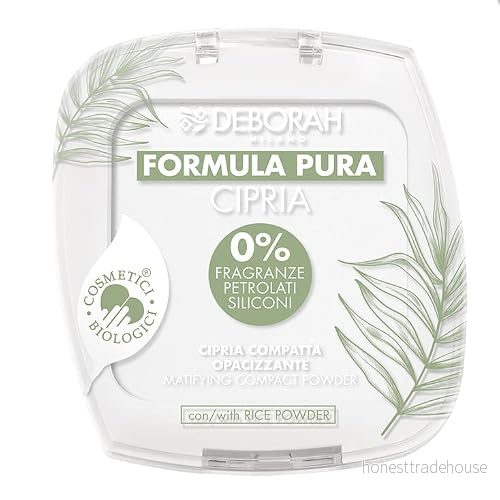 Deborah Milano Kompakt mattpulver BIO ren formel, naturliga ingredienser, matt finish, lätt och sammetsmässig textur, Parabenfri, silikon, doft, färg: Transparent 4, 10 g 8009518397062