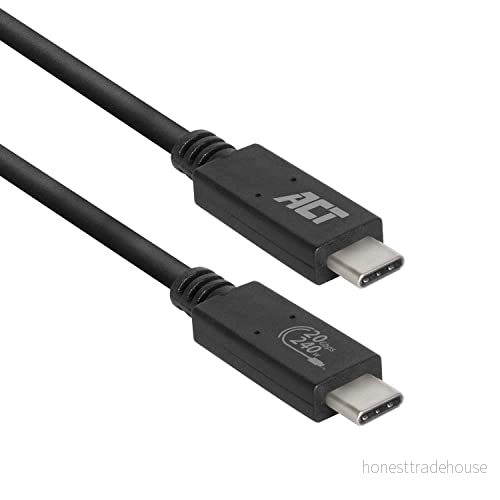 ACT USB 4 kabel typ C, Thunderbolt 3 kabel, 20 Gbps C bildskärmskabel, 5K eller dubbel 4K@60Hz video för bildskärm, EPR 240 W laddning, 1 meter, IF certifierad AC7431 8716065501957