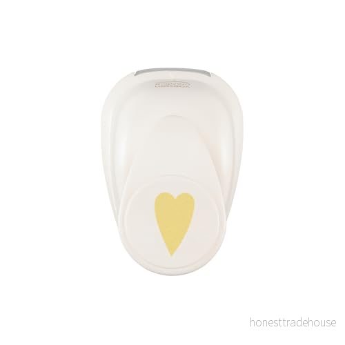 Vaessen Creative 21435 058 Motivstans smalt hjärta, 2,5 cm, medelstansare, motivhål, 1 st, upp till 160 g/m², för pyssel med papper och scrapbooking, vit/rosa 8716052232871