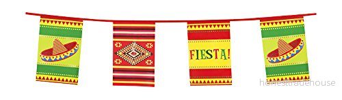 Boland 54401 Vimpelkedja Fiesta, längd 10 m, Mexiko, hängdekoration, girlang, födelsedag, festdekoration, festporslin, temafest, karneval 8712026544018