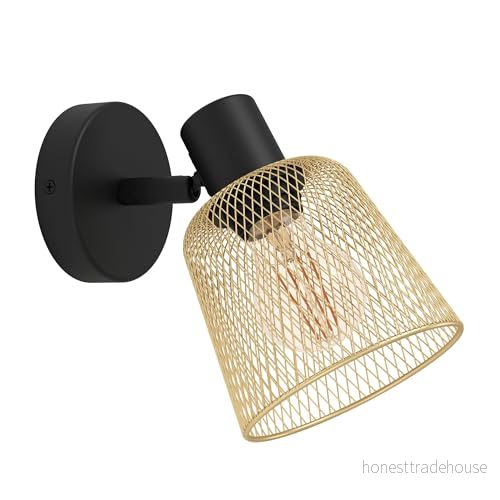 Eglo Coslada Vägglampa Inomhus – E27-sockel – Borstad Mässing och Svart 9008606262052