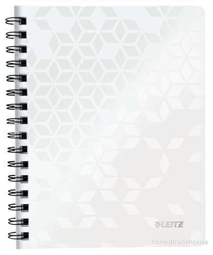 Leitz WOW Anteckningsblock med mjuk pärm, A5, 80 ark, linjerad, spiralbundet, vitt papper, 90 g/m2, vit, 46390001 4002432121342