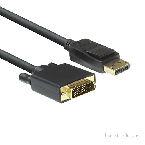 ACT Displayport till DVI kabel 1,8 m, Full HD 1080P, DP D (24+1 stift) kabeladapter, hane hankontakt guldpläterad, anslut en skärm AC7505 8716065491234